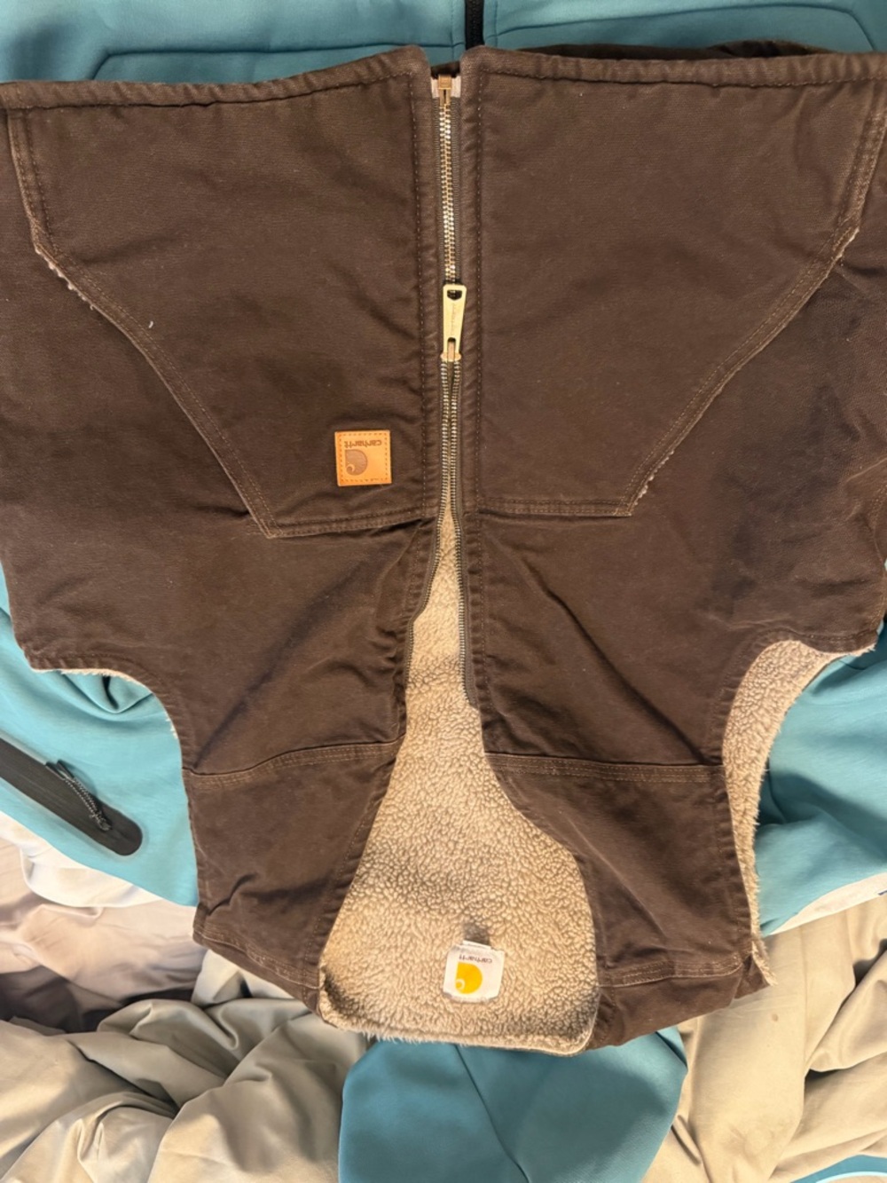 Carhartt Dark Brown Sherpa Lined Work Vest